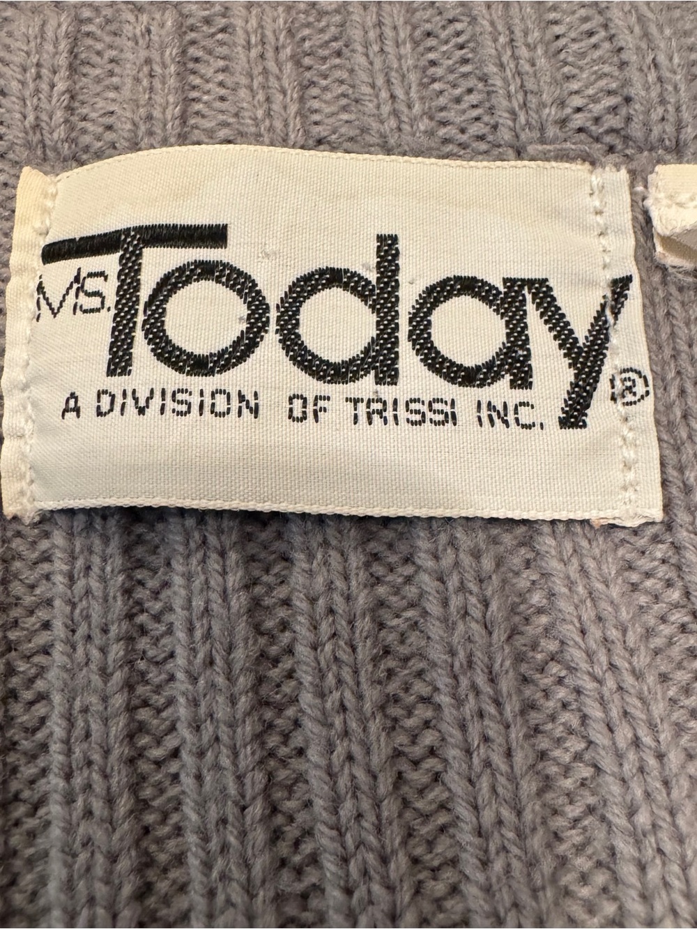 VTG 70s Ms. Today Grey Suede Knit Panel Boho Button Vest Size 12/M - Picture 3 of 9